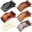 6 Pack Flat Hair Claws Clips for Women, Large Extra Strong & Thick Clips for Thick Fine Hair Styling, Secure Hair Hold Glossy Brown Black White