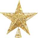 BinaryABC Christmas Tree Topper Star,Glittering Christmas Tree Decoration Ornaments,20cm (Golden)