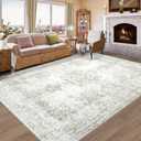 Vintage Living Room Area Rug - 9x12 Large Machine Washable Boho Moroccan Rug Distressed Farmhouse Rugs for Bedroom - Soft Non-Slip Indoor Carpet for Dining Room Office Nursery(Taupe, 9'x12')