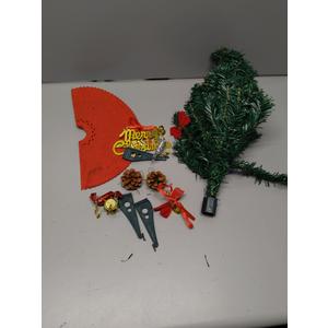 Mini Christmas Tree Small Christmas Tree with LED Lights Ornaments Tabletop Artificial Christmas Decorations Indoor Christmas Decor 24"/60cm (Green)