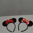 2 Pcs Red Mouse Ears Sequin Headbands,Shiny Bows Headbands, A Perfect Addition to Your Trip Essentials Accessories for Women Grils Princess Decoration Costume Cosplay