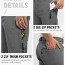 TBMPOY Men's Lightweight Hiking Pants with Belt 5 Zip Pockets Waterproof Quick-Dry Travel Fishing Work Outdoor Pants, Medium 