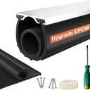 Garage Door Seals Bottom Rubber 10FT EPDM Weatherproof Seal with Pre-Drilled Aluminum Track Retainer Kit, Fits 8-20FT Doors, Rodent Proof, Noise Reducing (1.57" Width, Black)