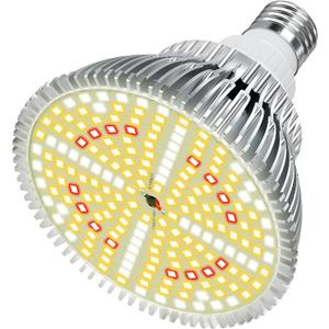 Lonwon Grow Light Bulbs 30W, LED Grow Light Bulb PAR38 Bulb, E26 Plant Light Bulb Full Spectrum, 4000K Warm Grow Bulb 320W Equivalent, Grow Light for Indoor Plants, Flowers, Regular Lamp, 1Pack