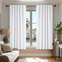 Deconovo Room Darkening Curtains, Thermal Insulated Noise-Reducing Window Panels for Bedroom, Living Room and Home Office, 2 Panels, Pure White, 52W x 63L Inch