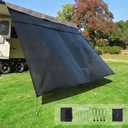 Dulepax RV Awning Shade Screen with Zipper 8'X11'3'' -Second Generation RV Awning Screen Significantly Improves Shadew and Privacy.Universal RV Awning Sun Shade Screen with Complete Kits