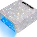 CHRISTINE SHELLY UV Nail Lamp, Rechargeable LED Nail Lamp Sparkly Gel Polish Light 4 Timer Setting Professional Quick Dry Curing Lamp with Display Auto Sensor for Salon & Home