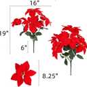 Rikyo 2- Bouquet Artificial Poinsettia Flowers 19 inch Silk Bushes Christmas Flowers Ornaments 7 Stem Heads Velvet Poinsettia Floral with Stem Leaf for Party Home Holiday Decor (Pink)