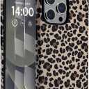 J.west Compatible with iPhone 14 Pro Max Case 6.7 inch with 2 Pack Tempered Glass Screen Protectors Cute Animal Leopard Hybrid Cover for Girls Women Aesthetic Protective Phone Cases Cheetah