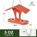 Kingsyard Bird Feeder for Outdoor Hanging, Recyceled Plastic Oriole Jelly Feeder, Two Dishes w/ 5 oz, Durable & Weatherproof, for Bird Lovers, Orange