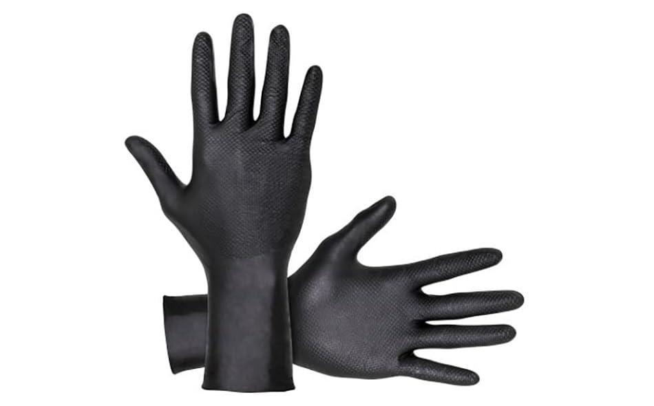 SAS Safety SAS 66518 Raven Grip Nitrile Disposable Gloves, Extended Cuff Powder & Latex-Free Exam-Grade Gloves, 7 Mil-Thick, 12-Inch Length, 100-Count Box, Large, Black Corp