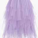 Hanpceirs Women's Tulle Skirts High Low Layered A-line Midi Skirt Irregular Tutu for Women XXL