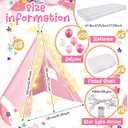 6 Pack Sleepovers Teepee Tent for Kids Bulk with Mattress Sheet Light,Natural Cotton Washable Indoor Play Tent for Birthday Slumber Party Girls Boys Pajama Movie Night Supplies(Light Pink), 5.25 ft