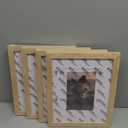 KINLINK 8x10 Picture Frame Natural, Solid Wood Frames with Acrylic Plexiglass for Pictures 4x6/5x7 with Mat or 8x10 without Mat, Tabletop and Wall Display Photo Frame, Set of 4