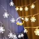 WesGen Christmas Lights,Color Change Snowflake String Lights Battery Operated Waterproof 20ft, 40LED for Xmas Garden Patio Bedroom Party Decor Christmas Decorations,Eight Modes, Warm White & White