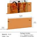 2-Pack Orange Acrylic Magazine Holder Brochure Holder, 24 Inch Hanging Magazine Rack with Hardware, Floating Bookshelf Brochure Display Organizer for Home, Office, Reception Area