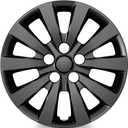 4-Pack Hubcaps Compatible with Nissan Leaf 2011-2025, Sentra 2013-2019, 16 inch 16" Steel Wheel, Wheel Covers Skins, Snap On Tire Cover Replacement (Black Color)