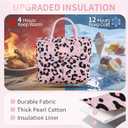 Lunch Bag Insulated,Adults Lunch Box with Pockets waterproof,Large Lunch Cooler for Office Hiking,Pink Leopard Print