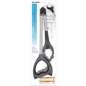 Lighted Grabber Tool with Magnetic Tip, 32 inch Reach, Foldable Design for Storage