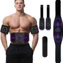 Electronic Muscle Stimulator with TENS & PMS, Ab Belt Stimulator Muscle Toner, Abdominal Fitness Trainer for Home