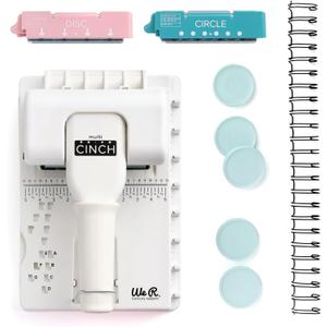We R Memory Keepers Multi Cinch Kit (2 in 1 Circle & Disc) Book Binding Art Crafts Sewing Scrapbooking Journaling Printmaking Paper Craft Office Home Card Stock DIY Card Making Sticker Machine