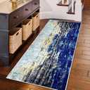 Heyroll Washable Area Rug, 2X6FT Hallway Runner Rug Carpet,Soft Modern Entryway Mat with Non-Slip TPR Backing,Low Pile Carpet for Indoor, Bath,Living Room,Kitchen,Laundry- Customized, Starry Sky