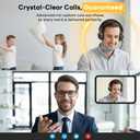 Bluetooth Headset, Wireless Headset with Mic for Work, Bluetooth 5.3, Wireless Headphones with AI Noise Cancelling Microphone (Clear Calls & Mic Mute), USB Dongle, for Computer/PC/Laptop/Zoom
