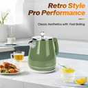 Retro Electric Kettle 1.8L, All Stainless Steel Hot Water Electric Kettle for Boiling Water, BPA Free Tea Kettle, 1350W Fast Boil, Auto Shut Off & Boil-Dry Protection
