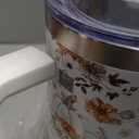 FYSUIMU 40oz Fall Pumpkin Tumbler with Handle Straw and Lid, White Pumpkin Retro Floral Travel Tumbler Watercolor Stainless Steel Cup Coffee Cup for Autumn Thanksgiving Party Home Office