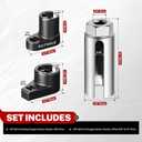BILITOOLS 3-Piece O2 Oxygen Sensor Socket Set, Offset Oxygen Sensor Wrench Set 7/8" (22mm) x 3/8" & 1/2" Drive