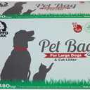 Hippo Sak Extra Large Pet Poop Bags for Large Dogs and Cat Litter, 480 Count