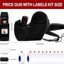 MX-5500 8 Digits Price tag Gun with 5000 Sticker Labels and 3 Ink Refill, Label Maker Pricing Gun Kit Numerical Tag Gun for Office, Retail Shop, Grocery Store (Black)