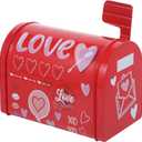 Kichvoe Tinplate Cookie Jar Container With Lid - Mailbox Shaped Candy and Sugar Storage Tin Case - Mother's Day Wedding Snack Containers for Cookies, Treats, and Party Favors