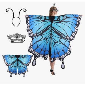Butterfly Costume for Women - Fairy Wings, Headband & Mask Set for Halloween, Cosplay, Festivals & Photo Shoots