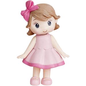 Toyvian Mini Girl Figures Cute Toys Cupcake Topper DIY Cake Decoration Mini Doll Girl Toys Car Decor Christmas Decorations