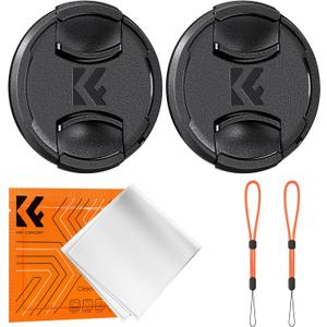 K&F Concept 67mm Front Lens Cap Cover Kit, 5-in-1 Center Pinch Lens Cover + Anti-Loss Keeper + Microfiber Cleaning Cloth Compatible with Canon, Nikon, Sony, Fujifilm Camera Lenses with 67mm Thread