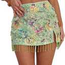 MakeMeChic Women's Sequin Mini Skirt Y2K Sparkly Micro Pencil Skirt, Mint Green (Small)