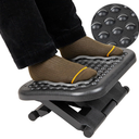 Mind Reader Foot Rest, Under Desk at Work, Ergonomic, Height Adjustable, Office, Plastic, 17"L x 13"W x 6.25"H, Black
