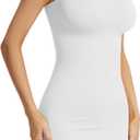 Shapewear Slip Dress for Women Under Dress Tummy Control One Piece Full Slip Body Shaper Seamless (White, XL)