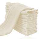 Cute Castle 12 Pack Muslin Burp Cloths for Baby - Ultra-Soft 100% Cotton Baby Washcloths - Large 20'' by 10'' Super Absorbent Milk Spit Up Rags - Burpy Cloths for Unisex, Boy, Girl - Ivory