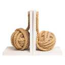 Defined Deco Decorative Bookends,Vintage Wood Bookends with Heavy Nautical Knot Rope,Beach House Book Ends for Shelves,Sturdy Book Holders,L Shaped Bookends for Office,Home Decoration,Pack of 2.