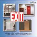5 x 3 x Exit Sign Stickers, Exit Signs Designed as per NFPA Safety Standards (10 x 7 inches) Premium UV Protected, Strong Adhesive Vinyl Scratch, Fade Resistance and Spill Proof, Indoor and Outdoor