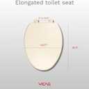 VICAR M-100 Slow Close Elongated Toilet Seat – No Slam Quiet Close, Closed Front, Adjustable Fit, Durable Plastic, Bone