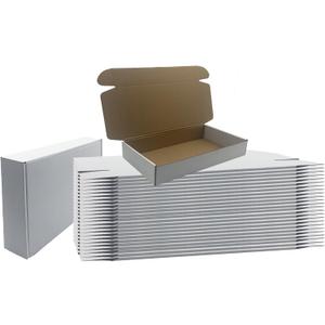 12x6x2 inches Shipping Boxes Set of 25, White Cardboard Box Kraft Corrugated Mailer BoxBoxes for Shipping E-commerce Packaging, Holidays Gift and Small Business Giving Literature Mailing