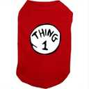 Dog Shirts for Pet Clothes Soft Breathable Puppy Shirts Pop Culture Thing 1 to Thing 9 Printed Pet T-Shirt (RED-1, Small)