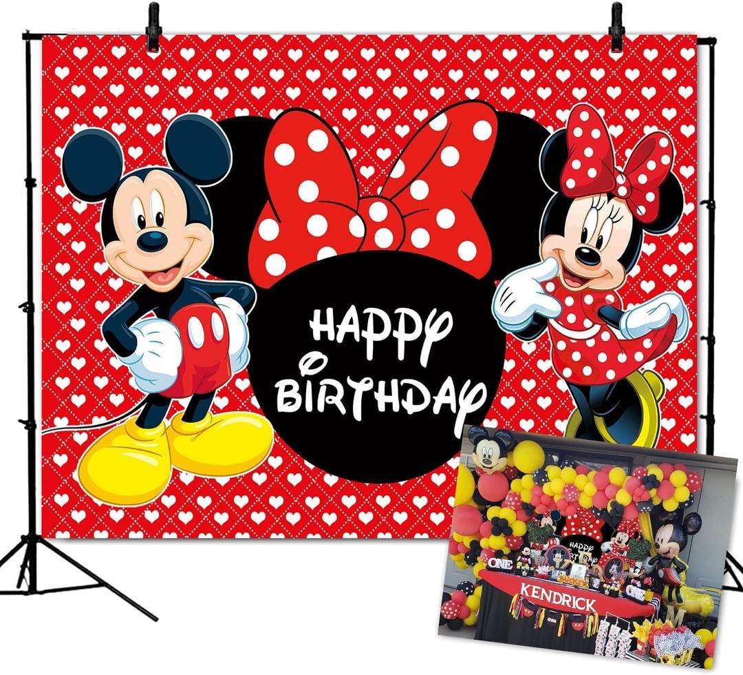 Baby Shower Mouse Party Backdrop Boys and Girls Photography Background 1 Birthday Birthday Party Decoration Supplies 7x5ft