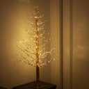 4ft Lighted Gold Christmas Tree with 650 Led Fairy Lights, Twinkle Light Christmas Birch Alpine Tree with IP44 Waterproof for Halloween Fall Indoor Outdoor Winter Christmas Decorations,Plug-In