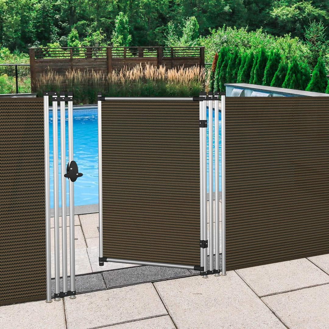E&K Fence Gate for Inground Pools Safety Privacy Fence Gate 6’ Feet High Door Backyard Driveway Deck Garden Chicken Dog Fence Gate