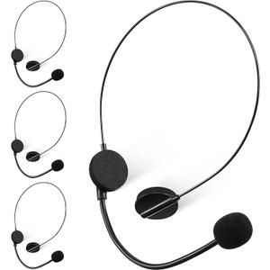 7pcs Microphone Streaming Mic Fake Prop Headphones and Mic Mic Headset Gaming Headphones Poly Headset Headsets Microphones Singing Microphone Headset Black Plastic