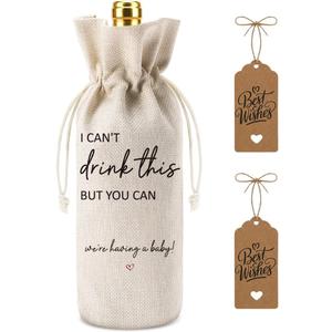 Cute Pregnancy Announcement Wine Bag Pregnancy Announcement for Grandparents Aunt Parents New Mom Dad Gift I Cant Drink This But You Can Pregnancy Reveal Ideas